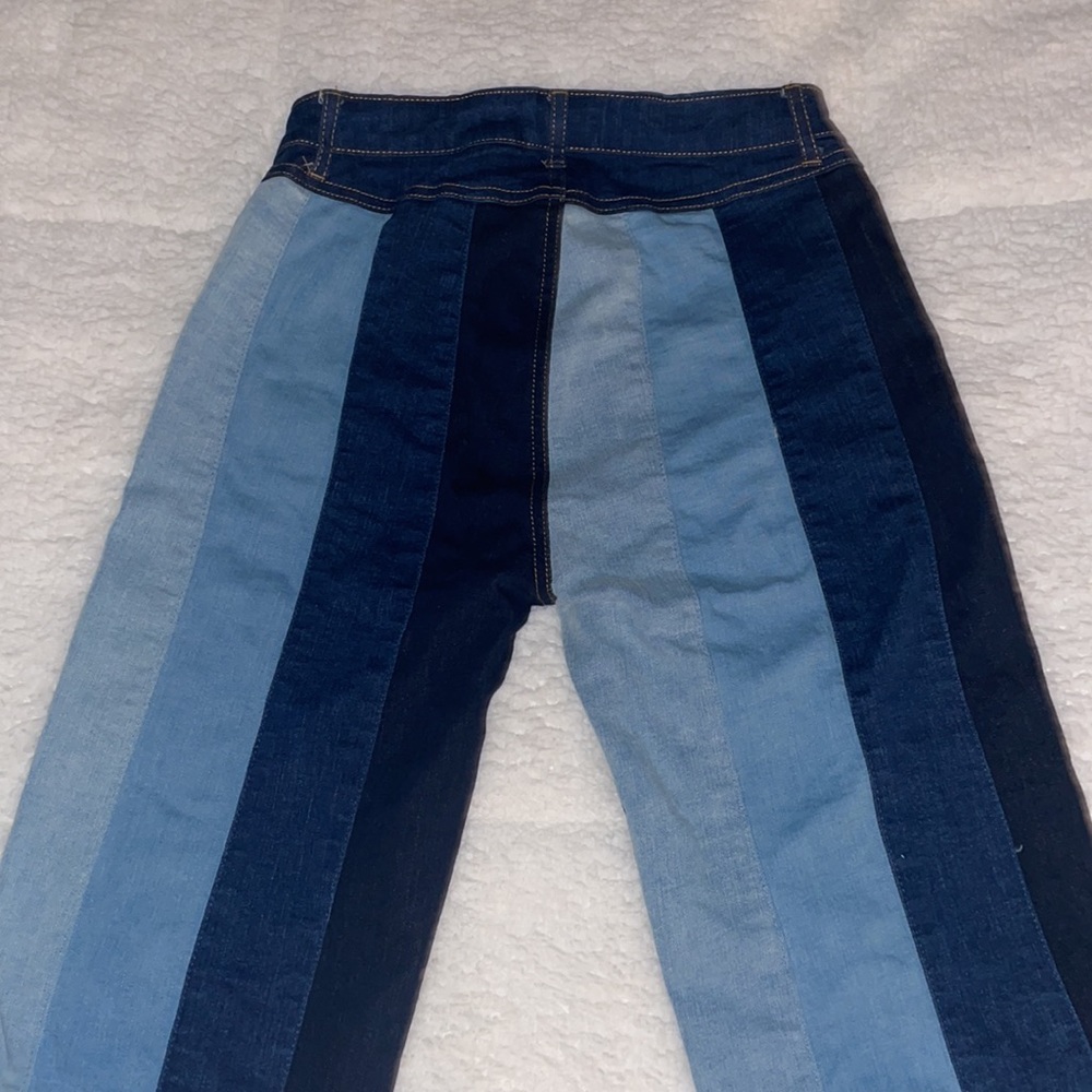 Altar’d State Vertical Striped Multicolor Flare Jeans NWOT - Picture 6 of 7